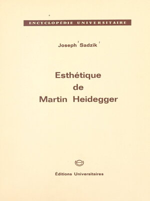 cover image of Esthétique de Martin Heidegger